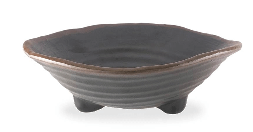 קערה שחורה עם שפה חומה 23*6.8 ס"מ מלמין- בופה סטון