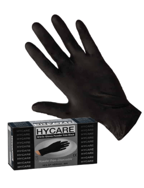 כפפות ניטריל חד-פעמיות ללא טלק 100 יח' שחור