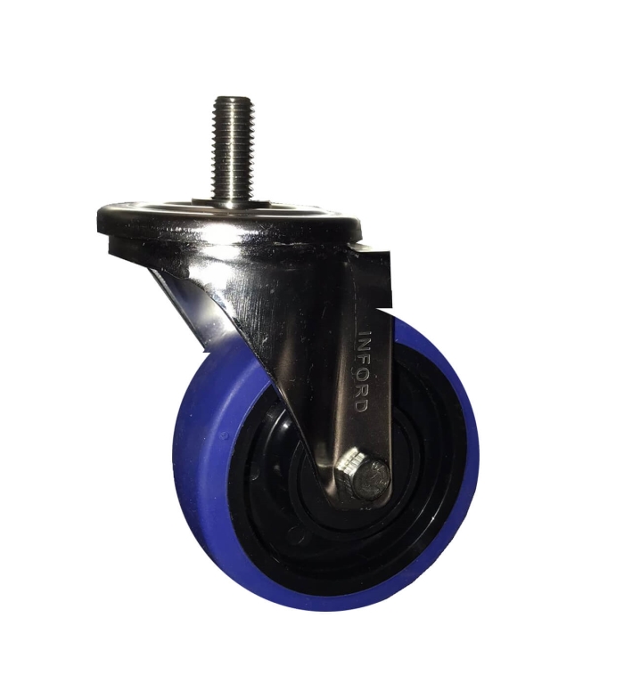 "נטו"- נטו -גלגל "4 מזלג נירוסטה חור גליל גומי מיסב+ בורג M12 "נטו"