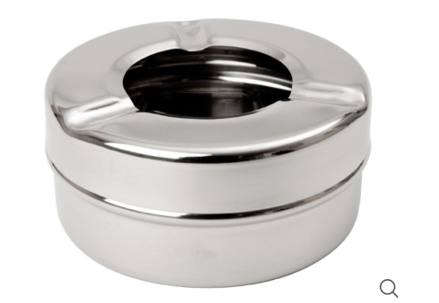 מאפרה נירוסטה מאט סגורה 9 ס"מ גובה 3.5 ס"מ BEST CHOICE