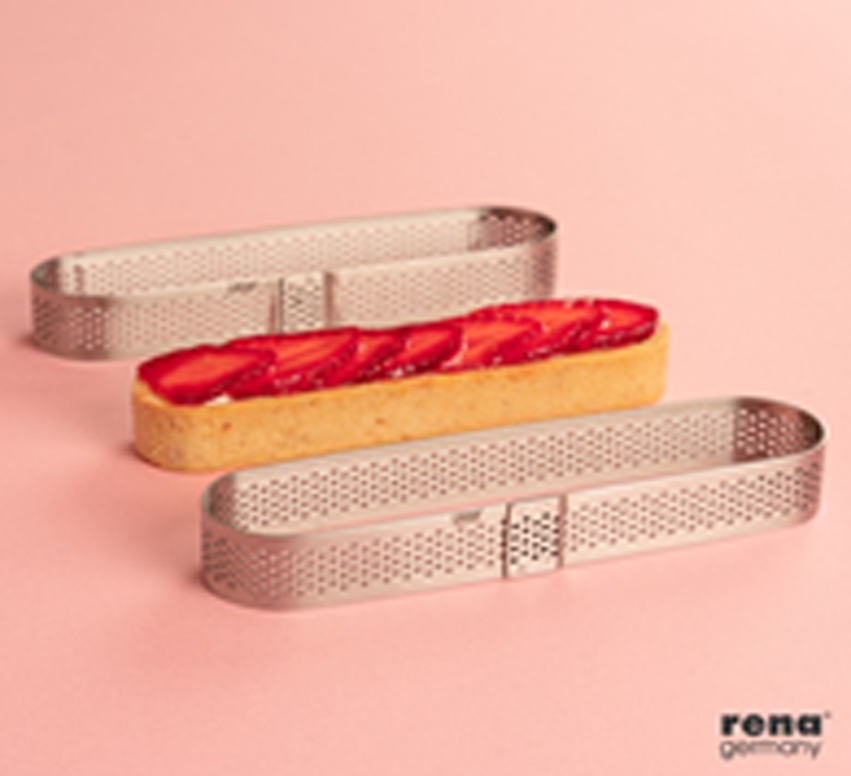 מיקד/טבעת אפייה/רינג מחורר לטארט אובל 14.5 גובה 2 ס"מ נירוסטה