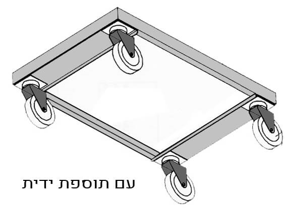 עגלה לארגז 21 ליטר של פלסגד (PLS21) מידות 53/32 מנירוסטה + ידית B M
