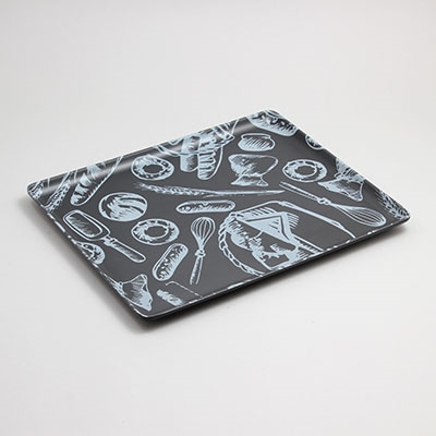 מגש 1/2 גובה 1.8 בייקר שחור ציורים Efay