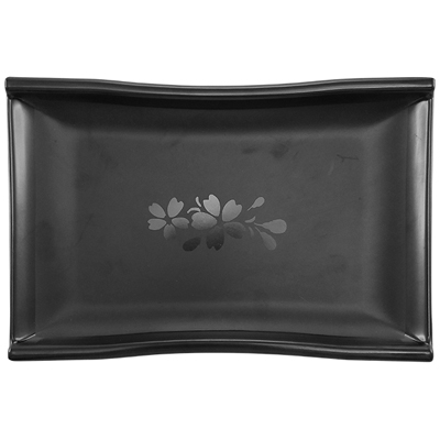 פלטה מלבנית פונה 20.3X13.5 ס"מ סקורה מלמין שחור