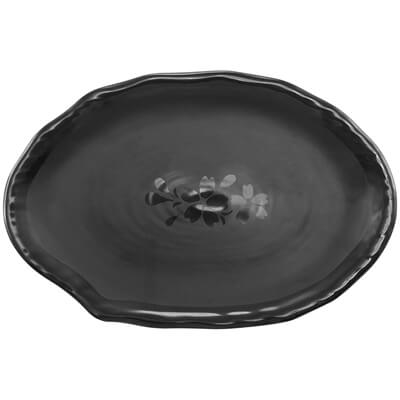 פלטת אובל (צד ישר) ג'איפור 25.6X17.2 ס"מ סקורה מלמין שחור אורך: 25.6 ס"מ