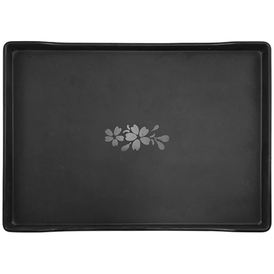 מגש מלבני פוקרה 39X27.6 ס"מ סקורה מלמין שחור 411014B