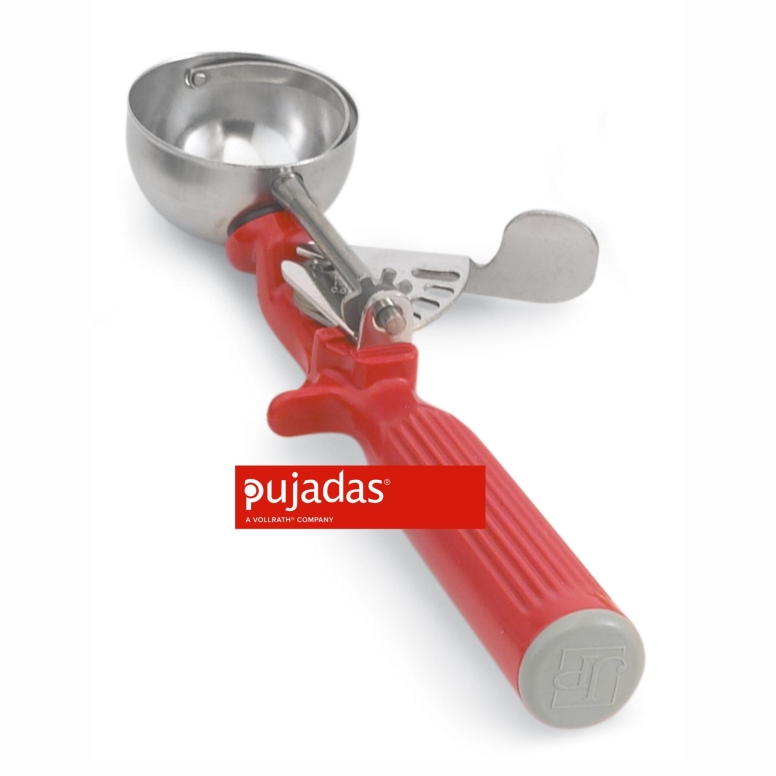 כף גלידה/מידה קפיץ נירוסטה 39 מ"ל ידית אדומה PUJADAS