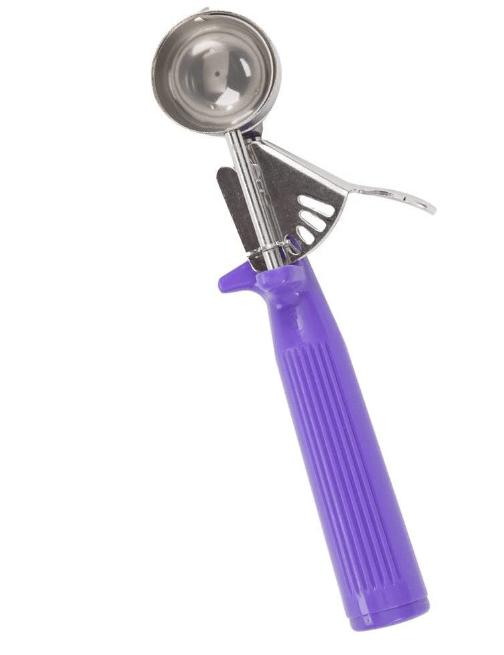 כף גלידה עוגיות/מידה קפיץ נירוסטה 22 מ"ל ידית סגולה PUJADAS VOLLRATH