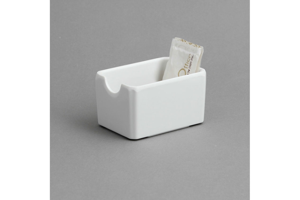 כלי לשקיות סוכר מלמין לבן מלבני EFAY 96/12