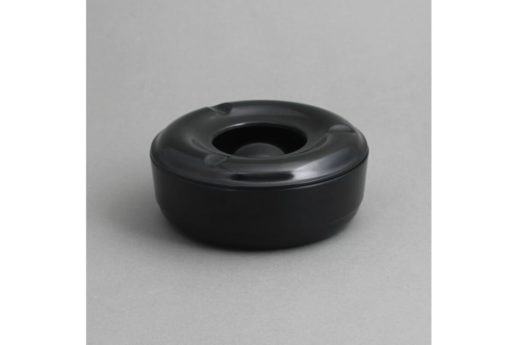 מאפרה 14 ס"מ חסינת רוח מלמין שחור EFAY