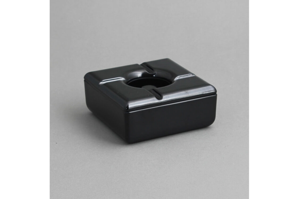 מאפרה חסינת רוח מרובעת 11.5 ס"מ שחורה מלמין EFAY