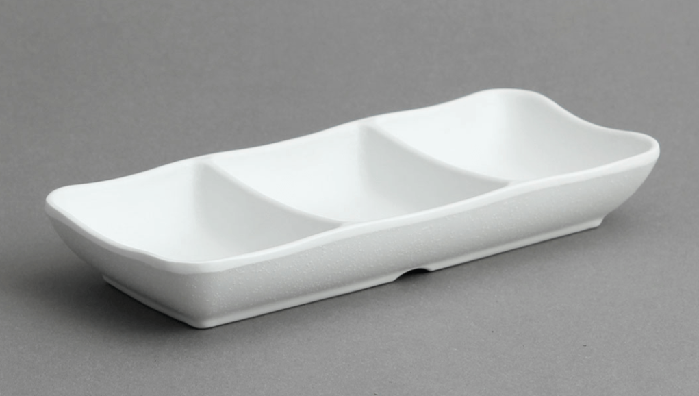 קברט/רוטביה מחולקת שלושה תאים-8X19 /קברט זן מלמין לבן EFAY