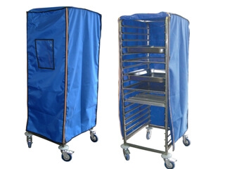 כיסוי לעגלה מסלולים 2/1 כחול+רוכסן חזית שקופה P.V.C