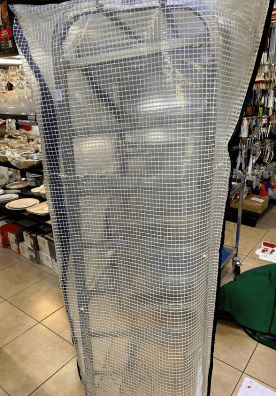 כיסוי לעגלה מסלולים 1/1 ו 60/40 שקוף + רוכסן P.V.C