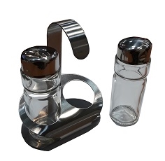 סט מלח פלפל + מתקן מנירוסטה SPS01