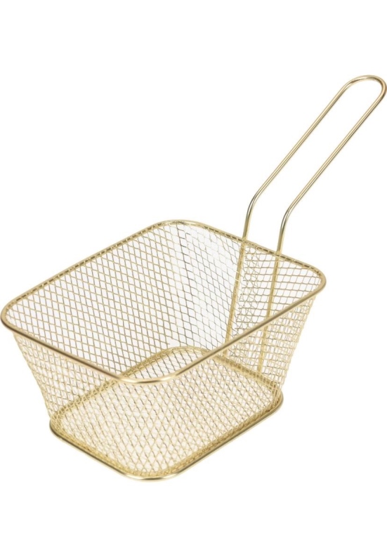 סלסלה רשת להגשת צ'יפס/מטוגנים מוזהב 14/10 ס"מ