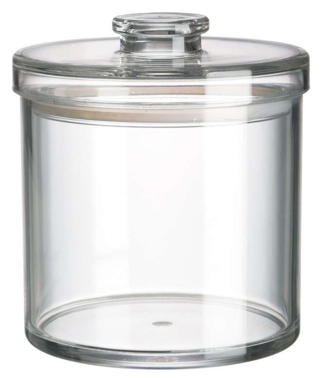 מיכל אחסון אקריליק עגול/צנצנת 3 ליטר קוטר 15 ס"מ גובה 24 ס"מ מטרו FREE