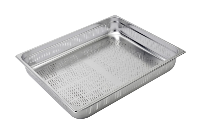 תבנית גסטרונום מחורר 2/1/100 (65/53 ג-10 ס"מ)(30 ליטר) נירוסטה 0.8 מ"מ