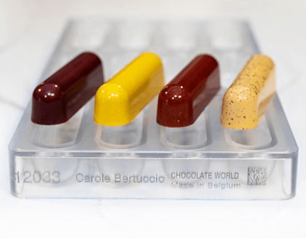 תבנית שוקולד אקלייר פוליקרבונט 12 שקעים  chocolate world cw12033