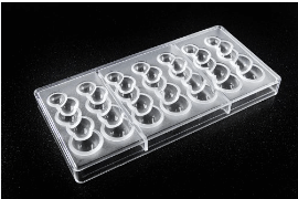 תבנית שוקולד טיפות מחוברות 7 שקעים פוליקרבונט chocolate world cw1883