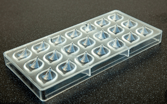 תבנית שוקולד עלה מעוגל 21 שקעים פוליק'  CW 1903 chocolate world