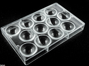 תבנית שוקולד חצי כדור 12 שקעים פוליק' 2251CW  chocolate world