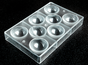 תבנית שוקולד חצי כדור 8 שקעים  פוליק' CW2252 chocolate world