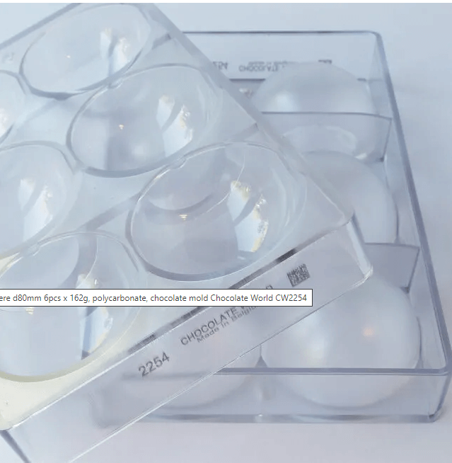 תבנית שוקולד חצי כדור 6 שקעים פוליק'   2254CW chocolate world