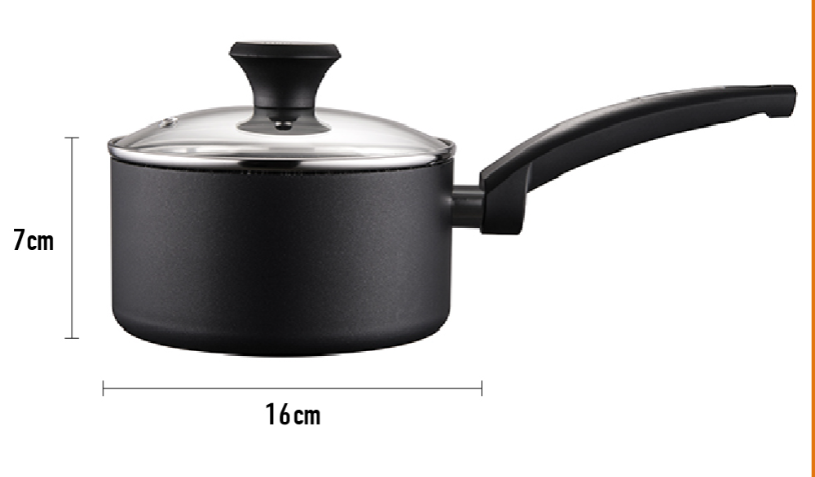 קלחת 16 ס"מ  ציפוי אבן נון סטיק  + מכסה זכוכית EVERYDAY