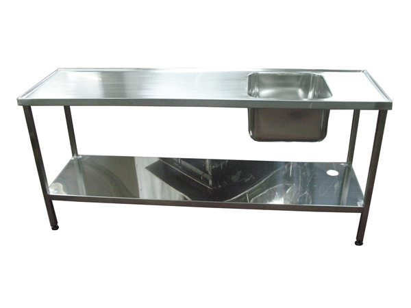 שולחן נירוסטה 70/160 + כיור 30*60*60 ס"מ table