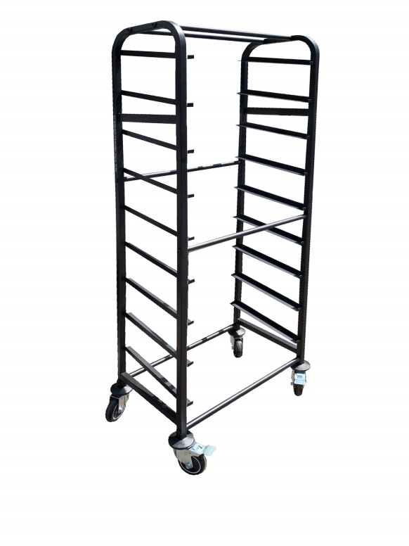 "נטו" עגלה/ עגלת מאפים שחורה תצוגה 9 מסלולים  משופעת להגשה למגש 60/40 פתיחה 61 ס"מ -רחבה