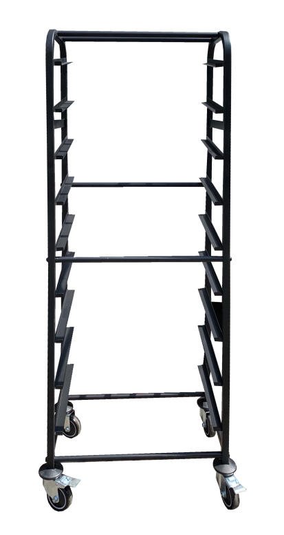 "נטו" עגלה/ עגלת מאפים שחורה תצוגה 9 מסלולים  משופעת להגשה למגש 60/40 פתיחה 61 ס"מ -רחבה