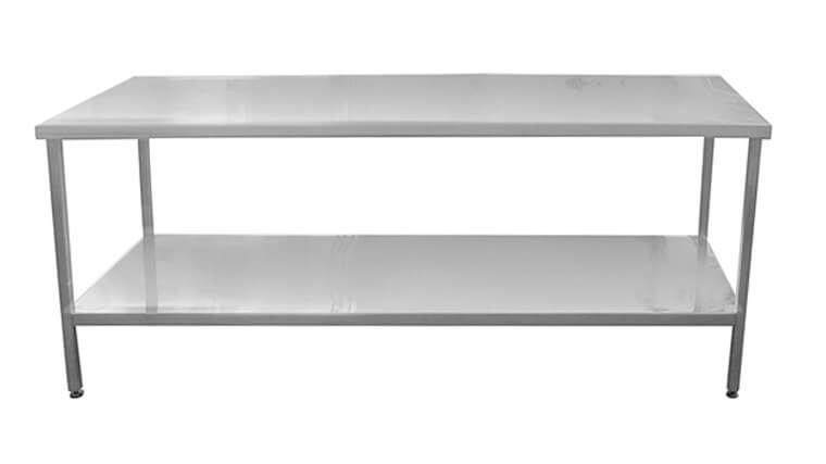 שולחן נירוסטה 287/80 ג-90 ס"מ + 1/2 מדף H.D table