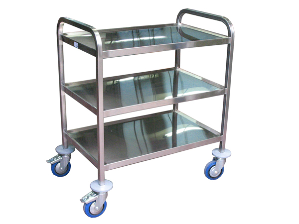 עגלה נירוסטה 3 קומות ריתוך מלא מדף 53/83 גובה 90 ס"מ נירוסטה ST-304