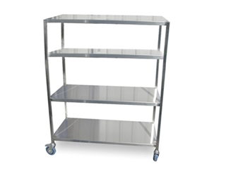 עגלה נירוסטה מיוחד 4 קומות מדף 53/83 גובה 110 ס"מ  מיוחד ללא אף מים (פינות ישרות)