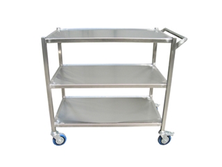 עגלה נירוסטה 3 קומות מדף 70/50 גובה 85 ס"מ ידית- BMC