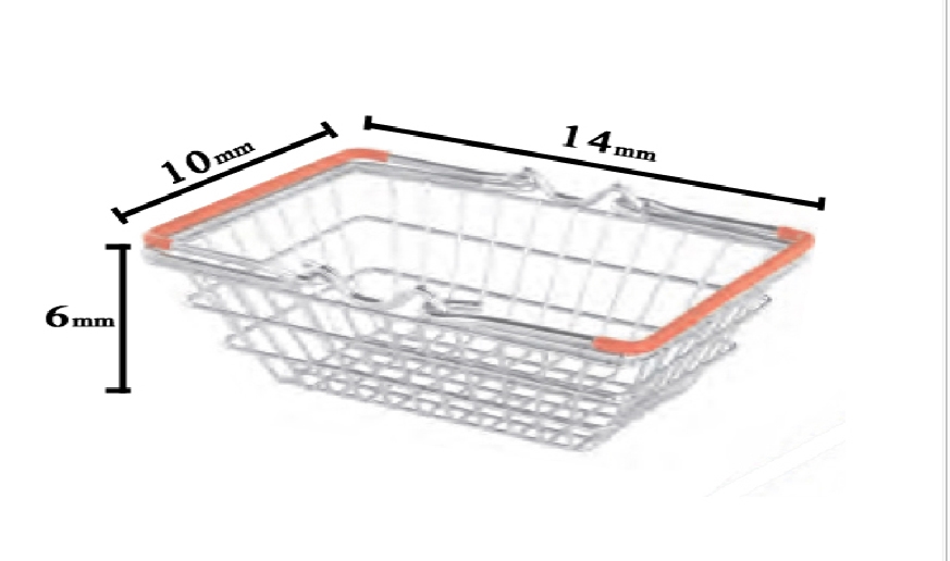 סל מרובע להגשת צ'יפס עם ידיות 14/10 ג' 6 ס"מ