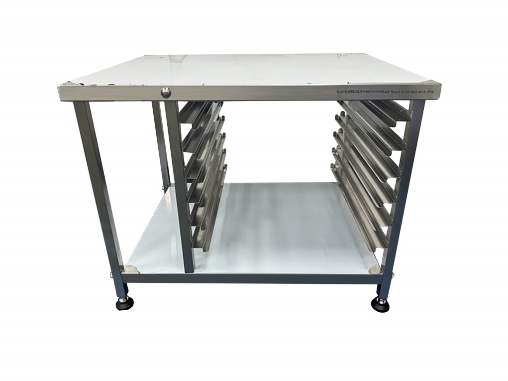 מעמד/סטנד/שולחן נירוסטה אוניברסלי 95/75 ג-75 ס"מ+מסילות + מדף תחתון table פטנט 261865 bolted patent