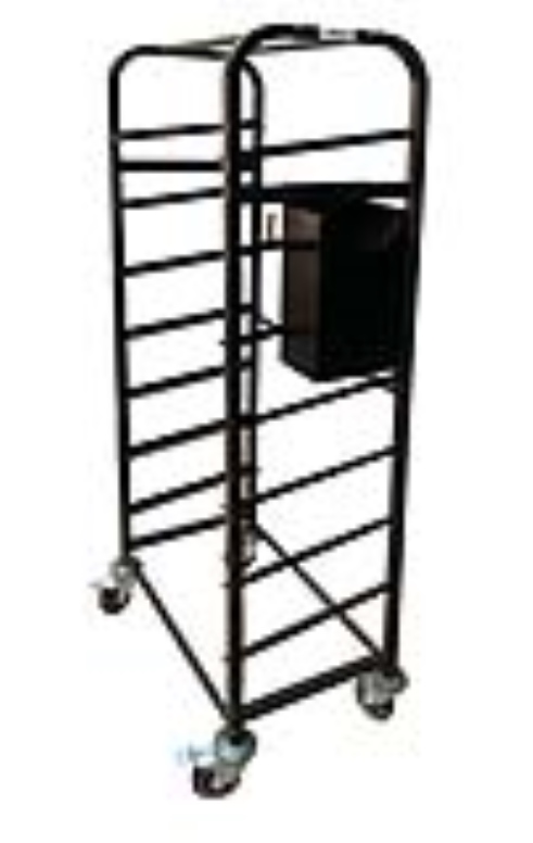 "נטו"- מתקן שחור לשקיות נייר 32/19 עומק 12 ס"מ (לשקית 31/17 ס"מ)+ווים לשקיות ניילון לעגלות מאפים תצו