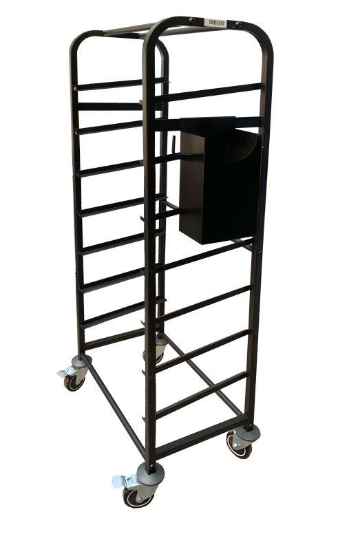 "נטו"- עגלה תצוגה 7 מסלולים משופעת שחור להגשה למגש 60/40 פתיחה 61 ס"מ PATENT "נטו"