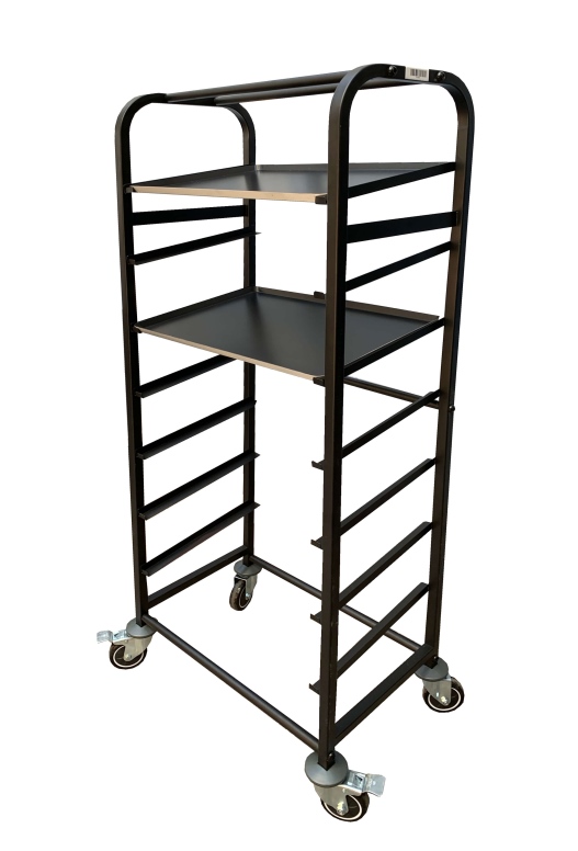 "נטו"- עגלה תצוגה 7 מסלולים משופעת שחור להגשה למגש 60/40 פתיחה 61 ס"מ PATENT "נטו"