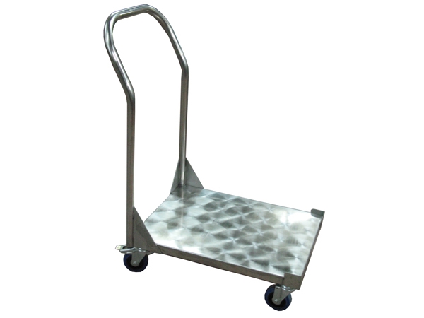 עגלה משא מנירוסטה 74/130 + קנט מסביב למדף+גלגלים "6 מחוזקים וידית בג-92 ס"מ