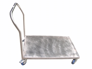 עגלה משא מנירוסטה 65/65 + קנט מסביב למדף וידית ג-90 ס"מ