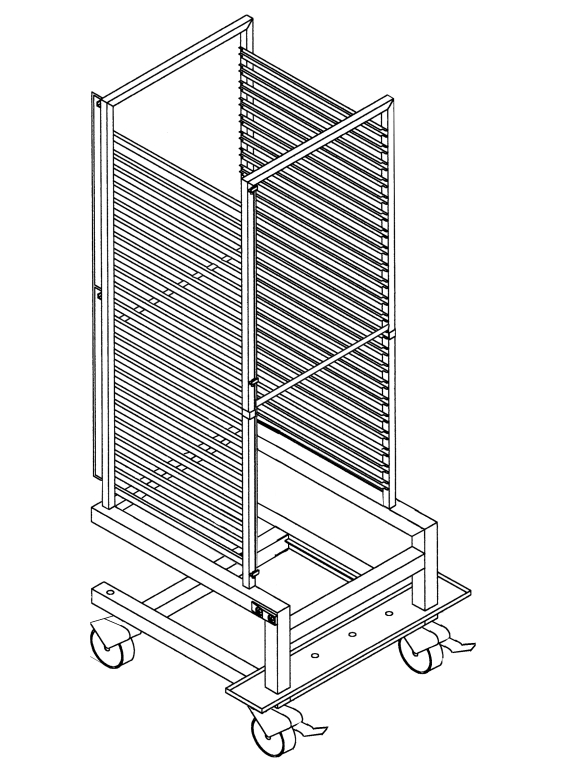 עגלה לקומבי ל-20 תבניות 2/1 ברון או קי (convoterm דגם ישן)