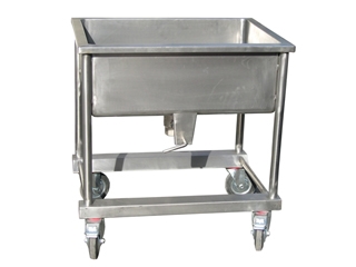 עגלה נירוסטה עם אמבטייה ליטר וברז ריקון st-304-2.00 mm כולל גלגלים מנירוסטה