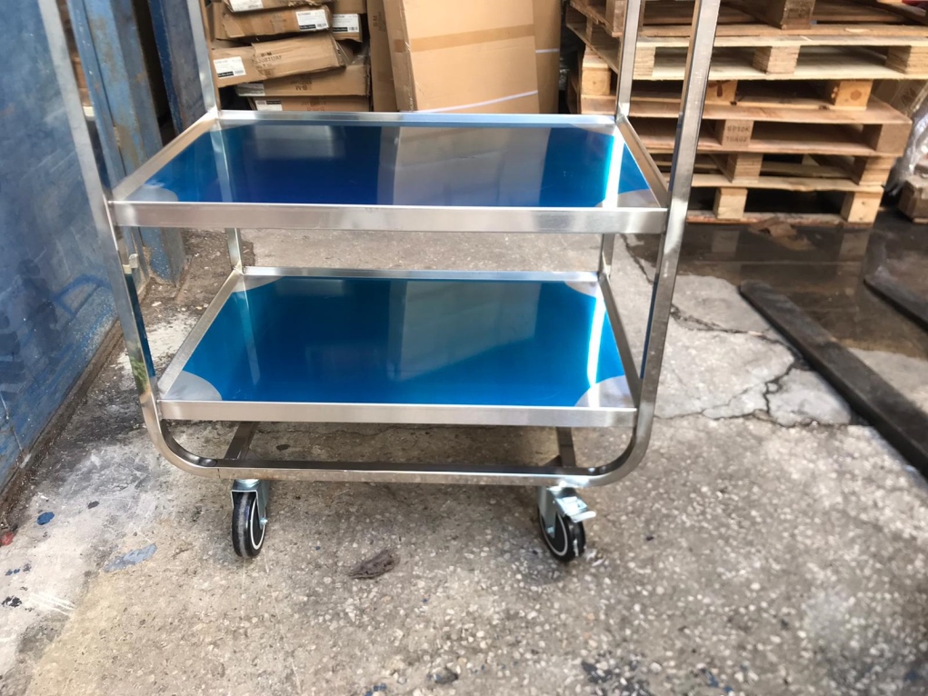 עגלה נירוסטה 4 קומות מדף 53/83 גובה 130 ס"מ פרופיל הפוך