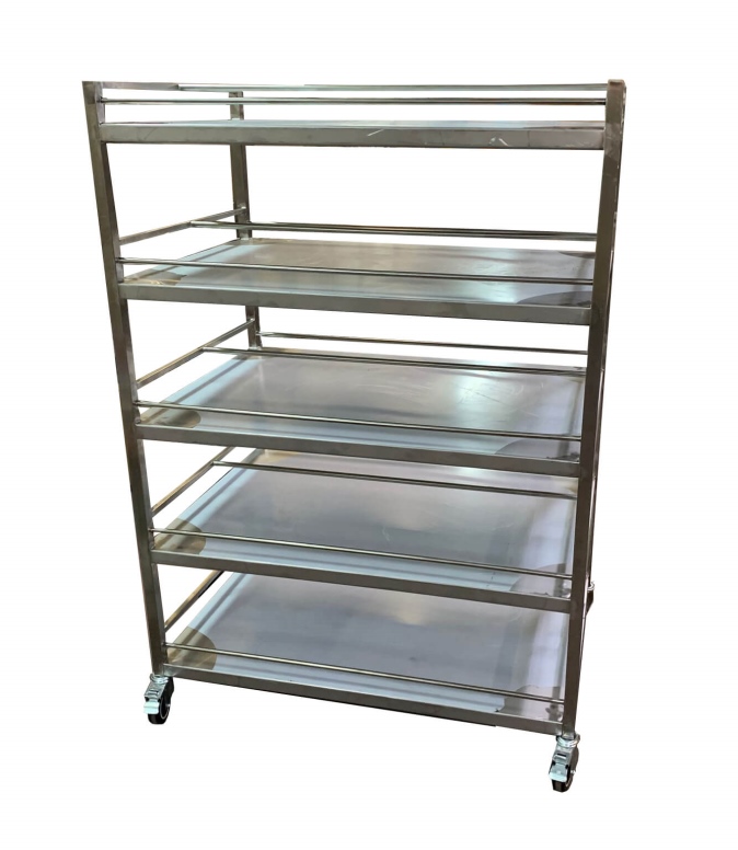 עגלה לשינוע 25 מתקני אחסון  מדף 62.5/112 גובה 160 ס"מ פינות ישרות לארקלית אדומה TA-16