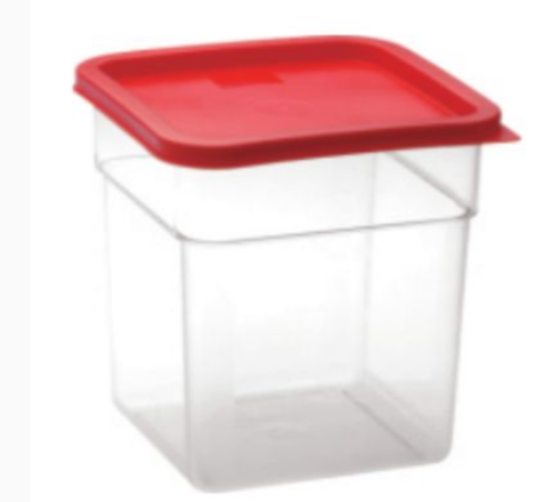 מיכל איחסון מרובע פוליקרבונט  7.5 ליטרּ+מכסה אדום JB
