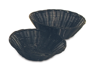 סלסלה ללחם דמויי קש שחור עגול 18 גובה 5 ס"מ WB1018BK