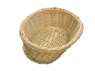 סלסלה ללחם מחוזקת דמויי קש בהיר אובל 18/26 גובה 8 ס"מ  BDV10N